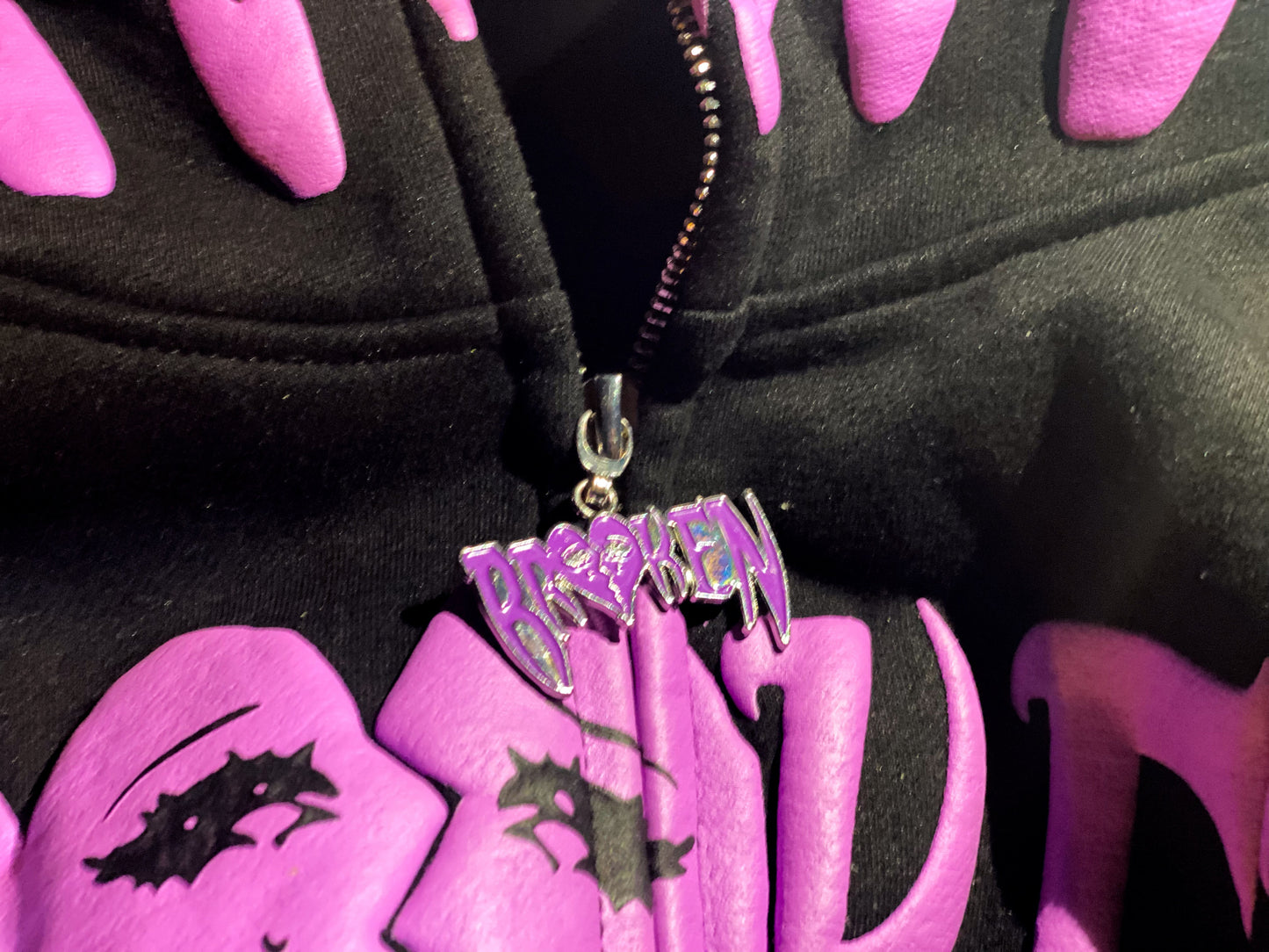 Broken Puff Print Zip-Up Hoodie - Limited Stock