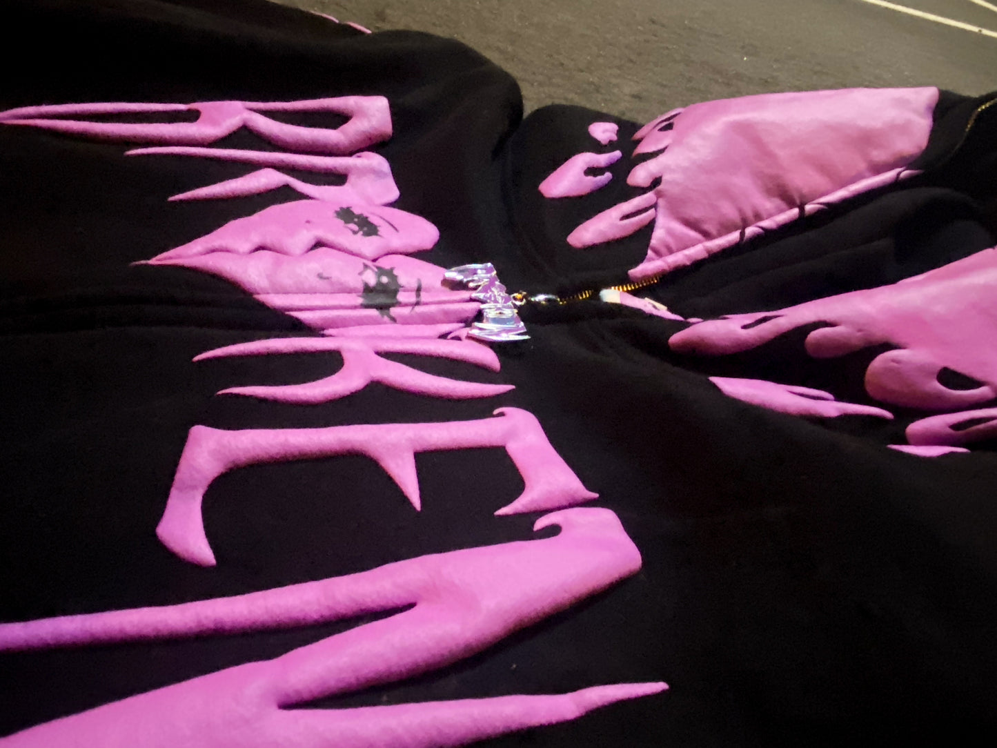 Broken Puff Print Zip-Up Hoodie - Limited Stock