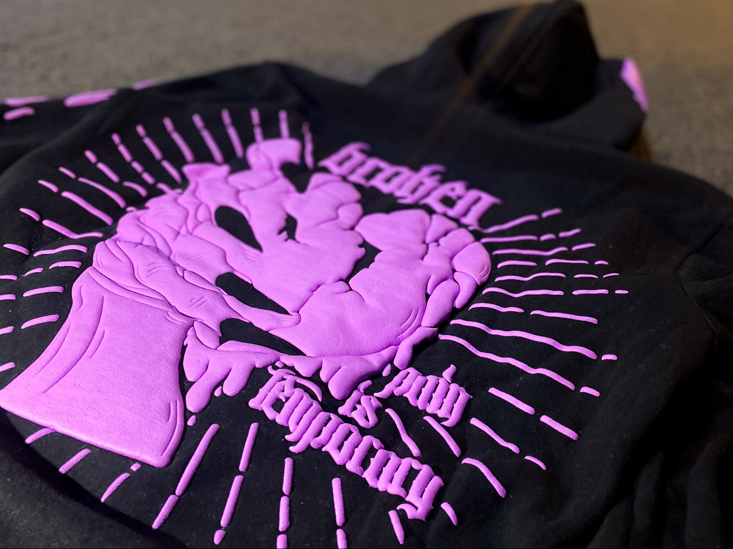 Broken Puff Print Zip-Up Hoodie - Limited Stock